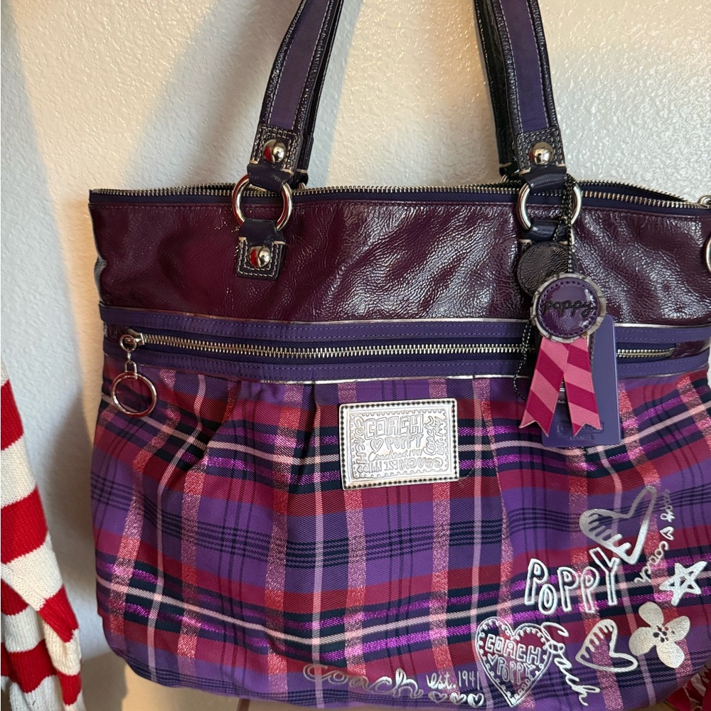Coach Poppy Plaid Handbag